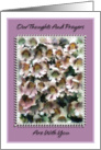 Our thoughts are with you as you fight breast cancer, with flowers card