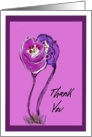 Thank You blank card with flowers card