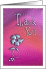 Thank You on mauve with flower card