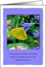 Life goes on in the face of cancer, with yellow butterfly card