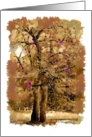 Breast cancer ribbons signal faith and hope on a stylized tree card