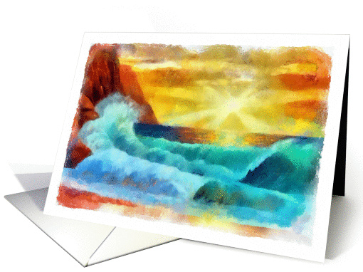 You can't push the rhythm of the sea-watercolor card (1011515)