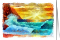 You can’t push the rhythm of the sea-watercolor card