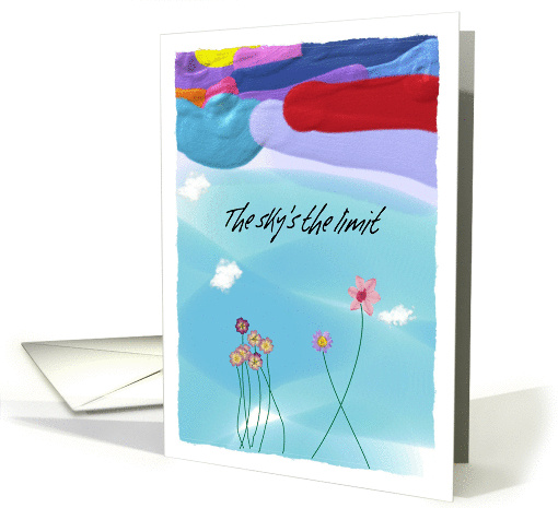 The sky's the limit as you recover from your injury, with flowers card