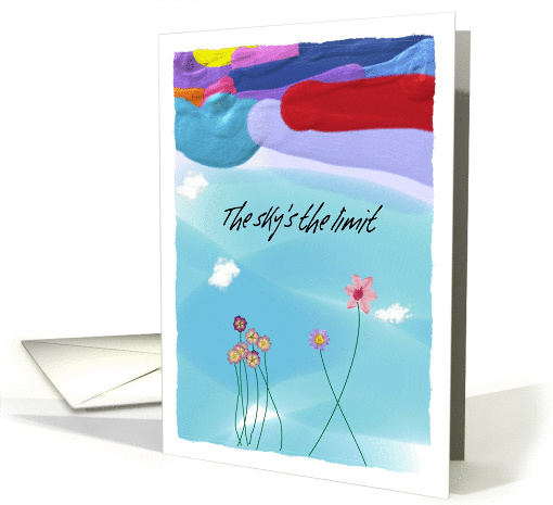The sky's the limit as you recover from your injury, with flowers card