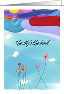 The sky’s the limit as you recover from your injury, with flowers card