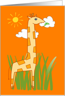 Twiga giraffe sends his love during pediatric leukemia treatments card