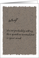 Why me? Why did I get breast cancer? card