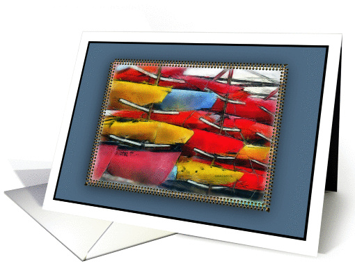 Colorful kayaks signal prostate cancer treatments card (889645)