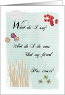 What do I say to a friend with cancer card