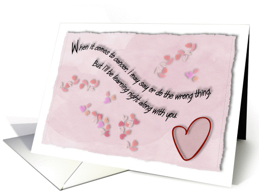 What to say or do for a cancer patient, with hearts card (909652)
