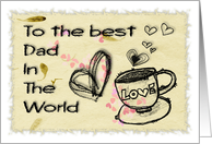 Happy Father’s Day from both of us, with hearts and coffee cup card
