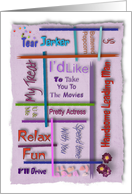 I’d like to take you to the movies between cancer treatments card