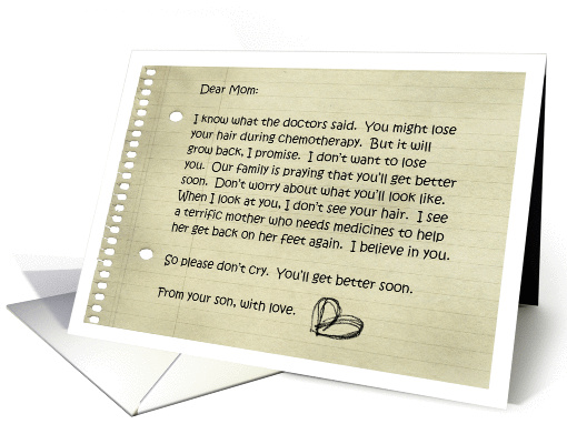 I love you even if you lose your hair from chemotherapy card (926862)