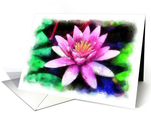 I love you, Grandma, cancer and all, with water lily card (929528)