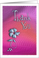 Thank You on mauve with flower card