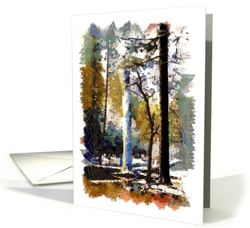 Sending well wishes in your cancer fight with stylized forest card