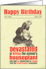 Birthday Funny Killing Houseplant School Victorian card