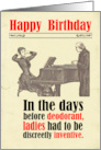 Birthday Victorian Humor Body Odour Deodorant card