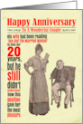 Wife 20th Wedding Anniversary Funny Wife Reading Sex Book Victorian card