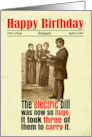 Custom Birthday Funny Huge Electric Bill Victorian card