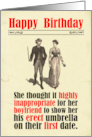 Birthday Victorian Humor Erect Umbrella card