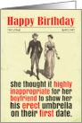 Birthday Funny Victorian Erect Umbrella card