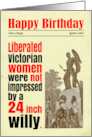 Birthday Funny Giant Willy Statue Victorian card