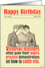 Birthday Funny Teacher Nits Victorian card