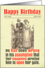 Funny Couple Birthday About Engagement Sexual Innuendo Victorian card