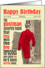 Custom Birthday Funny Postman Dog Victorian card