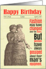 Custom Birthday Funny Friends Gossip Sexual Innuendo Victorian card
