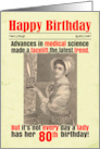 80th Birthday Funny Facelift Victorian card