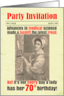 70th Funny Birthday Party Invitation Facelift Victorian card