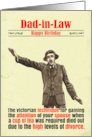 Funny Birthday Dad In Law Tea Divorce Victorian card