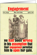 Custom Victorian Humor Wedding Engagement Sexual Innuendo card