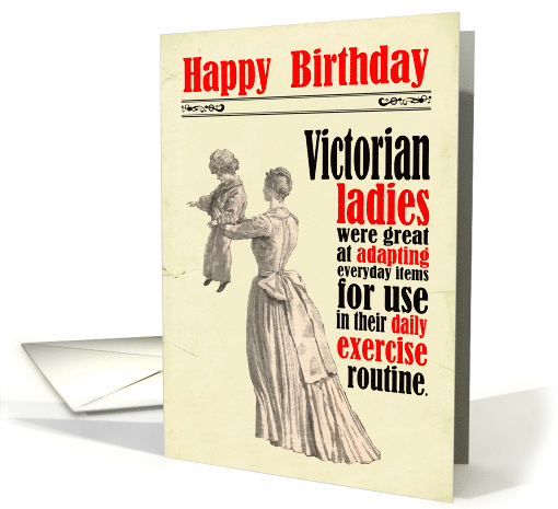 Birthday Victorian Humor Exercise card (1662232)