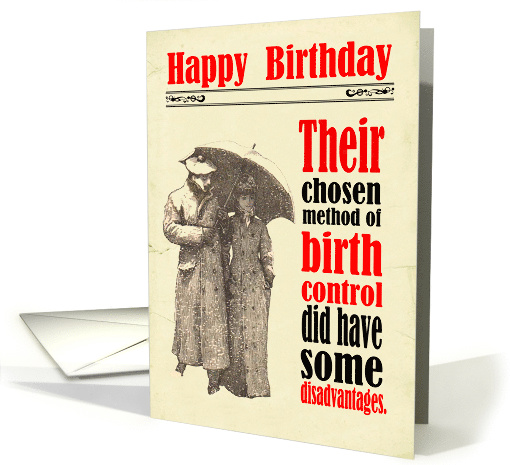 Birthday Victorian Humor Avoiding Pregnancy card (1662262)