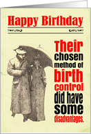 Birthday Victorian Humor Avoiding Pregnancy card