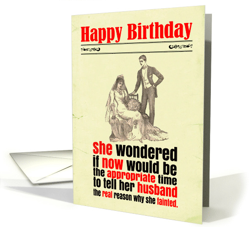 Birthday Funny Pregnant Bride Victorian card (1665172)