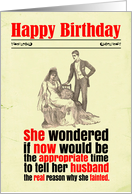 Birthday Funny Pregnant Bride Victorian card