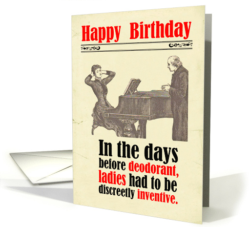 Birthday Victorian Humor Body Odour Deodorant card (1665600)