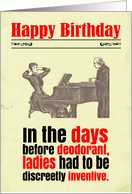 Birthday Funny Victorian Body Odour Deodorant card