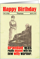 Custom Birthday Funny Huge Willy Victorian card