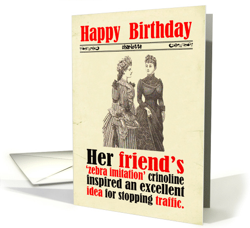 Custom Birthday Victorian Humor Bad Fashion card (1666230)