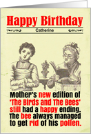 Custom Birthday Funny Sex Education Book Victorian card