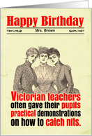 Custom Funny Teacher Birthday Nits Victorian card