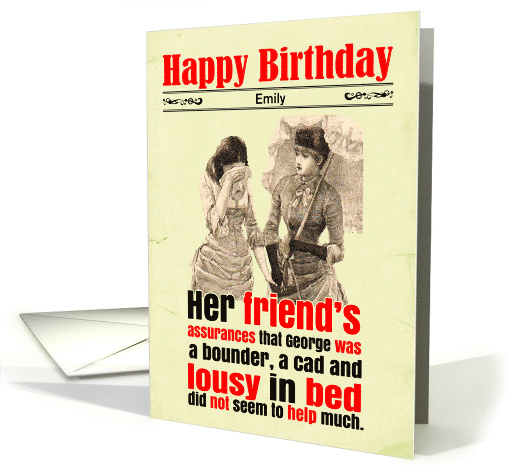 Custom Birthday Funny Unfaithful Boyfriend Husband Victorian card