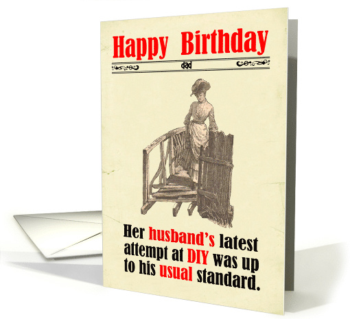 Custom Dad Birthday Husband's DIY Disaster card (1666418)