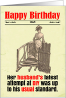 Custom Funny Dad Birthday Husband’s DIY Disaster card